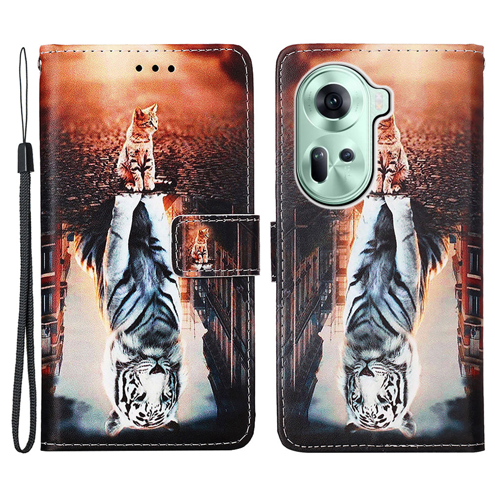YB Pattern Printing Leather Series-4 for Oppo Reno11 5G (Global) Phone Case with Wallet Stand YB Pattern Printing Leather Series-4 for Oppo Reno11 5G (Global) Phone Case with Wallet Stand